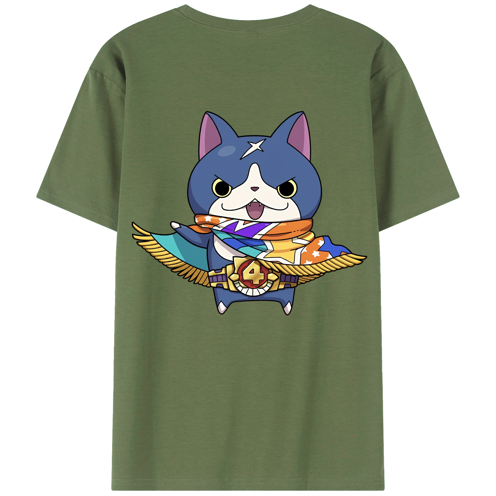 （画像用） 妖怪ウォッチ Yo-kai Watch 綿100％ メンズ半袖Tシャツ（バックプリント） 通気性